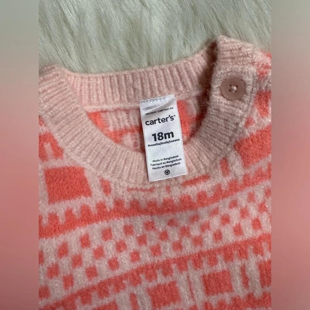 Carter’s Baby Girls Thick Sweater Knit Cozy Warm Jumpsuit